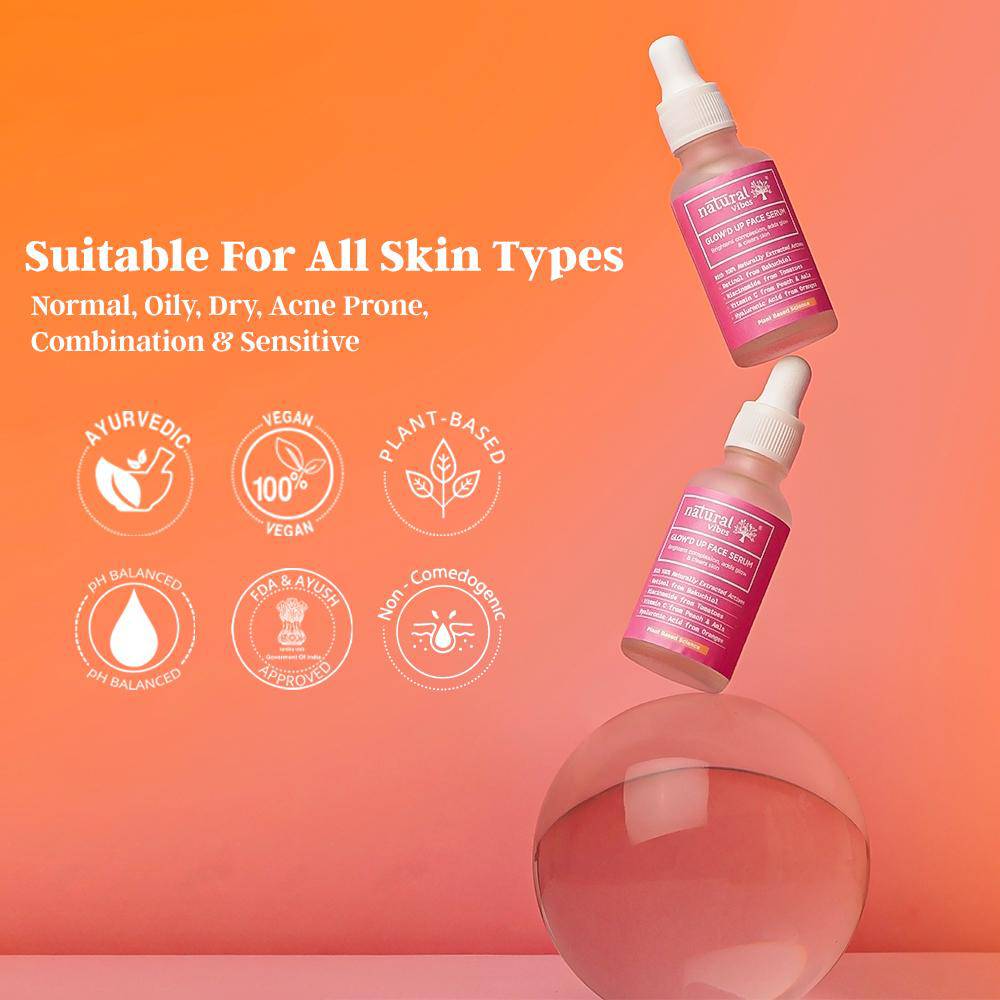 Glow 'd Up Face Serum with Plant Based Niacinamide – Face Serum by Natural Vibes available on Brown Living™. . SKU: 063 - 15776 - NV_glow'dup_serum_30ml. Img 3.