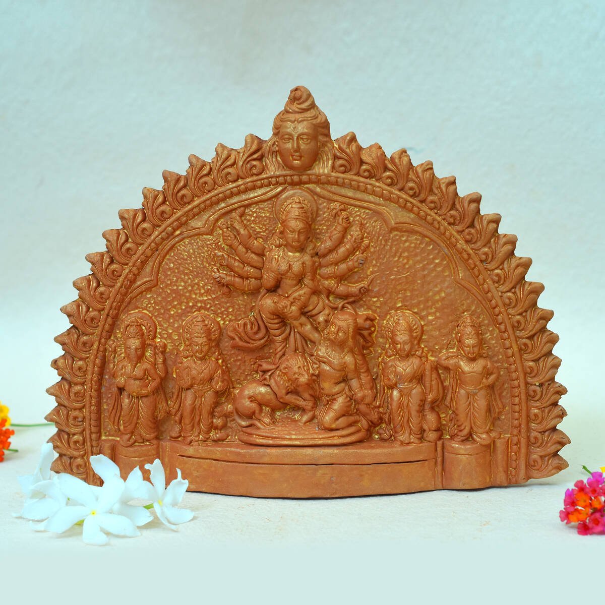 Goddess Durga Family Little Idol (Combo Pack Puja Kit) | Verified Sustainable by Brown Living™