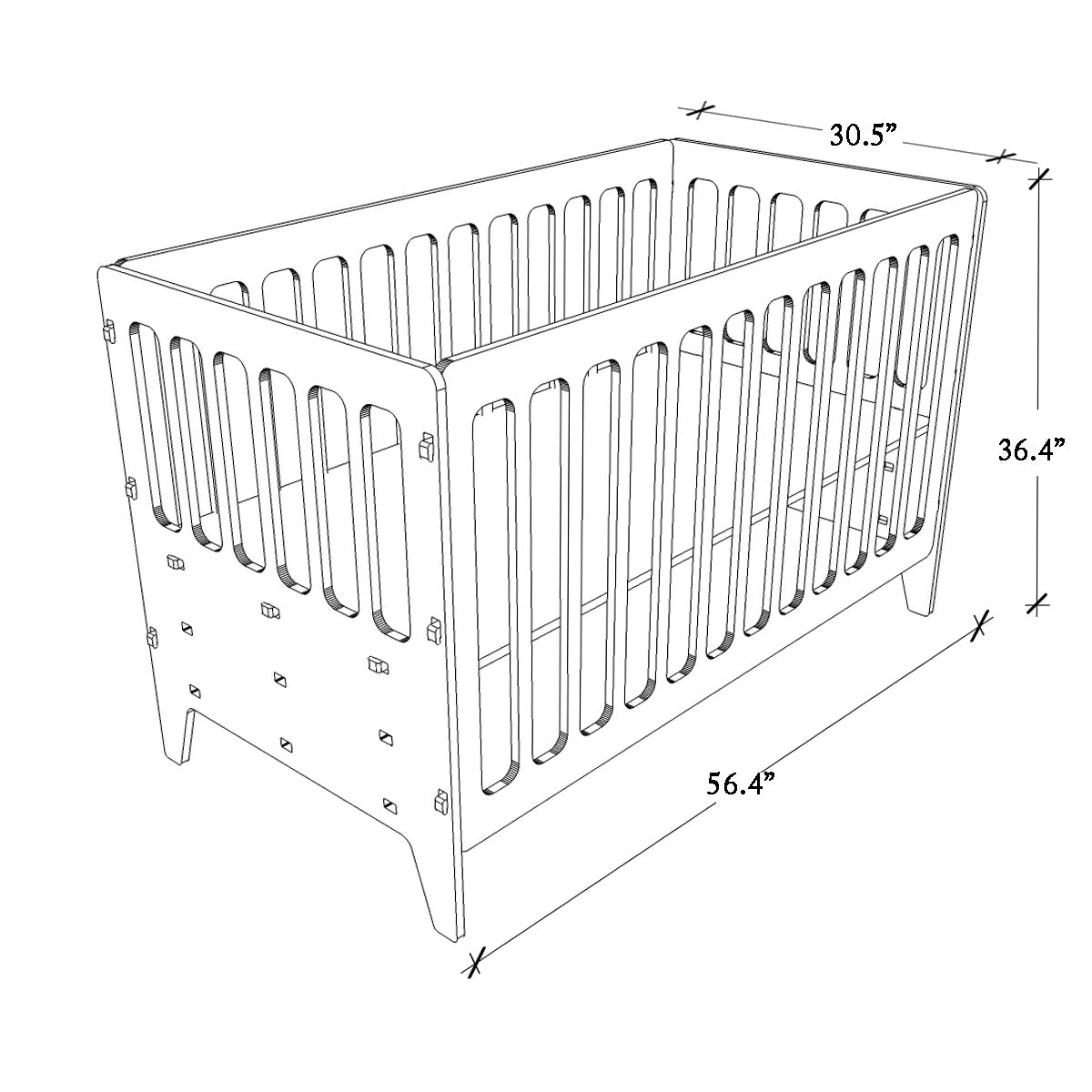 Gold Cherry | Wooden Crib - Large | Verified Sustainable by Brown Living™