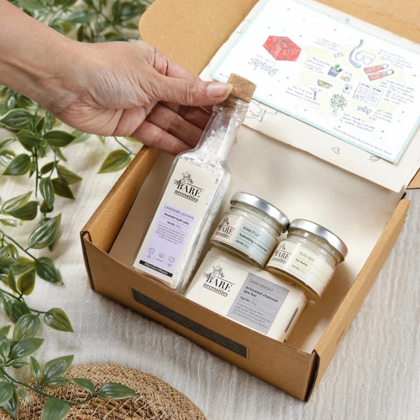 Buy Handcrafted Gift Set- Bath Salt, Handmade Soap, Lip Balm, Moisturizer | Shop Verified Sustainable Gift Hampers on Brown Living™