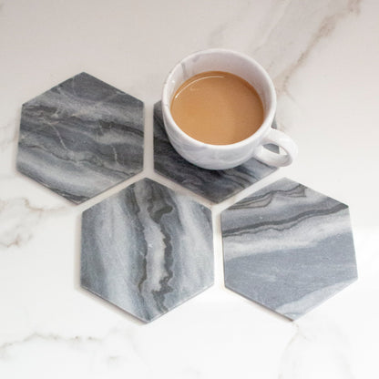 Grayscale Marble Coasters (Set of 4) | Verified Sustainable by Brown Living™