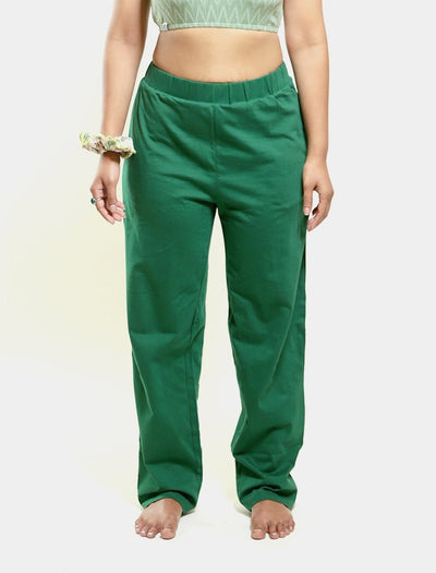 Green 100% Organic Cotton Pajama – Womens Pants on Brown Living™. SKU: 014/PJ/Green/S_24BL10717. Img 2.