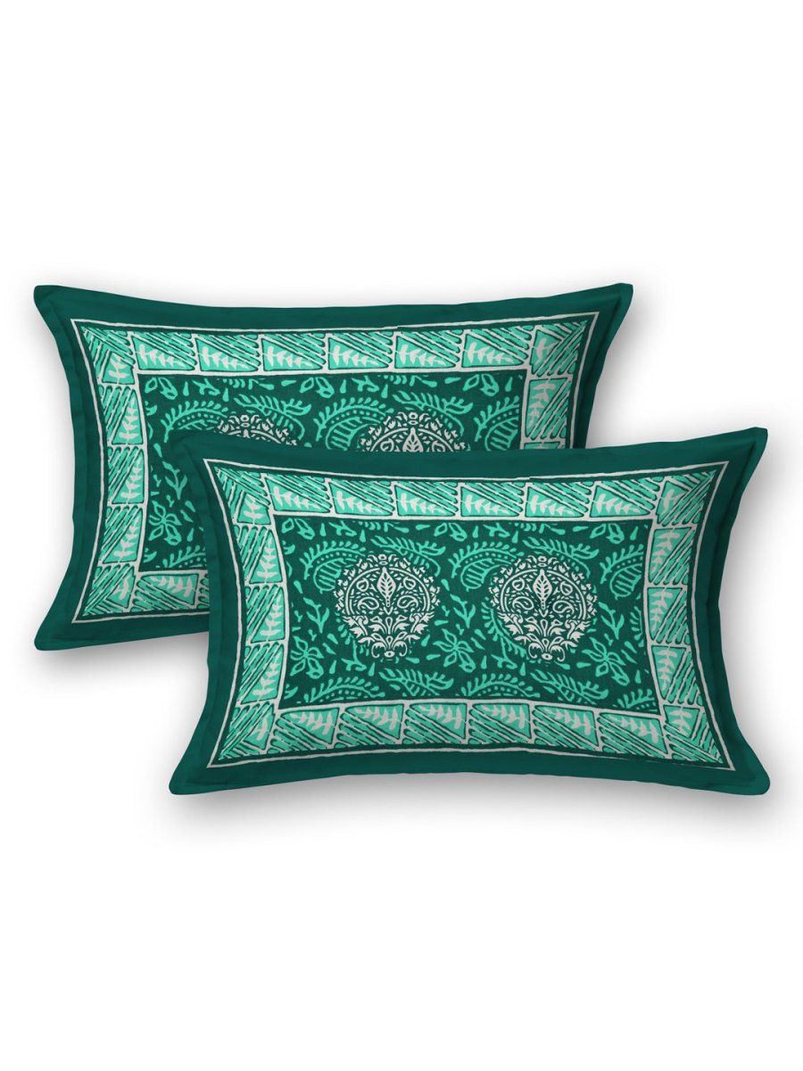 Interiors Hand Block Printed Cotton Queen Size Bedding Set | Verified Sustainable by Brown Living™