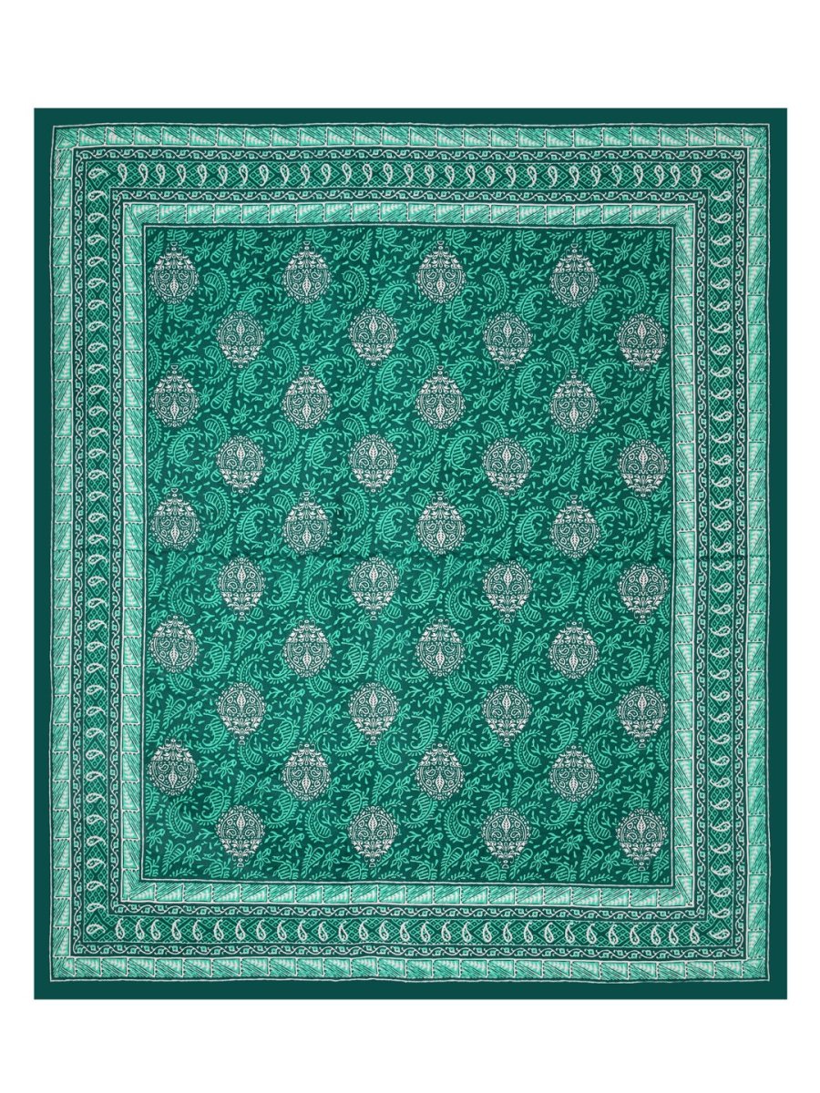Interiors Hand Block Printed Cotton Queen Size Bedding Set | Verified Sustainable by Brown Living™