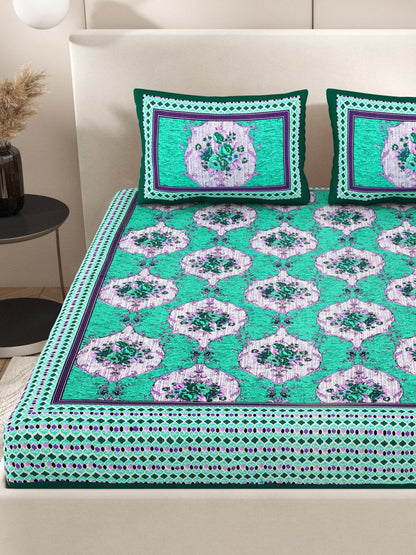 Interiors Hand Block Printed Cotton Queen Size Bedding Set | Verified Sustainable by Brown Living™