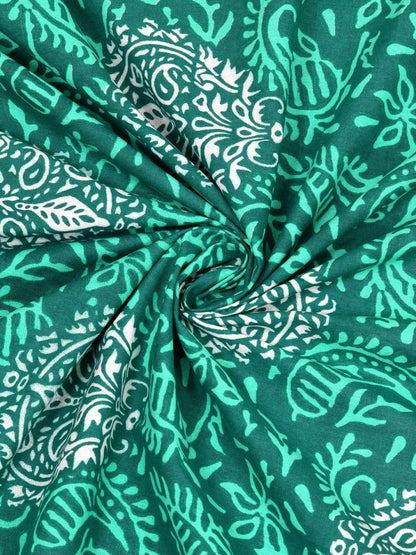 Interiors Hand Block Printed Cotton Queen Size Bedding Set | Verified Sustainable by Brown Living™
