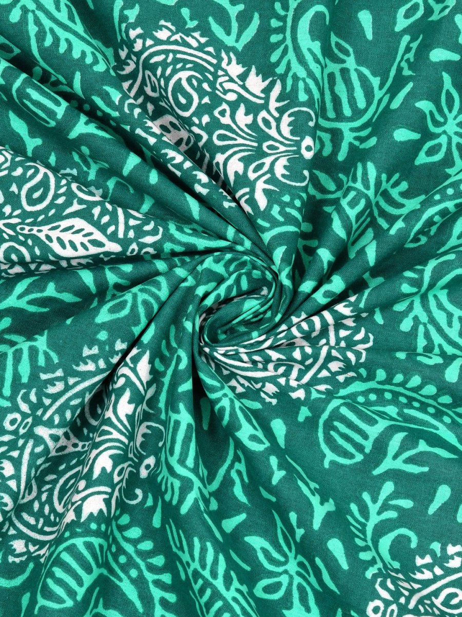 Interiors Hand Block Printed Cotton Queen Size Bedding Set | Verified Sustainable by Brown Living™