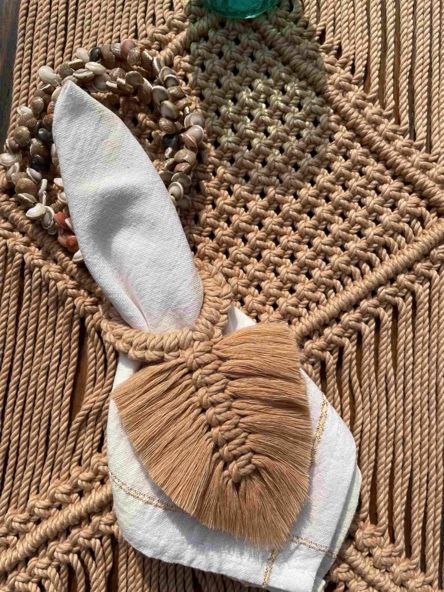 Green Spiral Table Mat Napkin Ring & Coaster Set | Verified Sustainable by Brown Living™