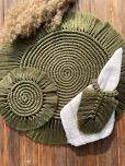 Buy Green Spiral Table Mat Napkin Ring & Coaster Set | Shop Verified Sustainable Table Decor on Brown Living™