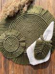Green Spiral Table Mat Napkin Ring & Coaster Set | Verified Sustainable by Brown Living™