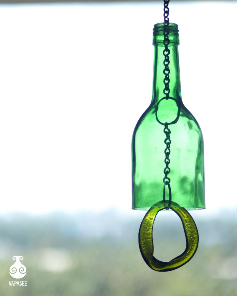 Buy Green Upcycled Wine Bottle Windchime | Shop Verified Sustainable Products on Brown Living