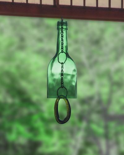 Buy Green Upcycled Wine Bottle Windchime | Shop Verified Sustainable Products on Brown Living