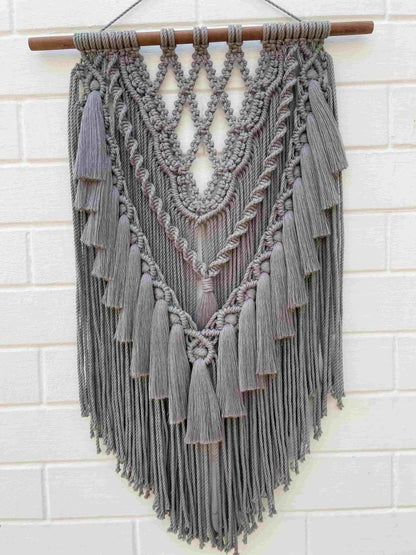 Grey Layered Wall Art | Made of Macrame | Verified Sustainable by Brown Living™