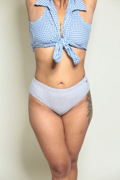 Grey Melange Bio - washed Organic Cotton Bikini | Verified Sustainable by Brown Living™