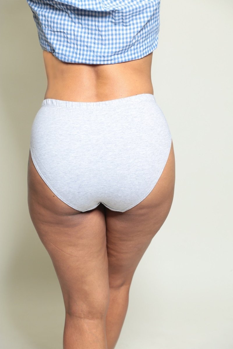 Grey Melange Bio-washed Organic Cotton Bikini | Verified Sustainable Womens Underwear on Brown Living™