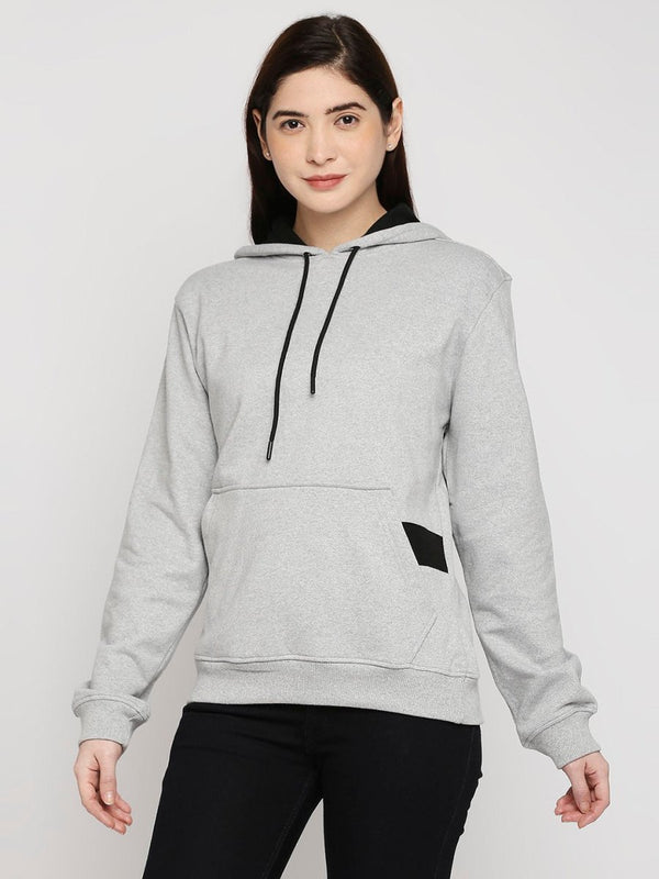 Buy Grey Relaxed Fit Hoodie | Recycled Polyester + Recycled Cotton Blend | Shop Verified Sustainable Womens Sweat Shirt on Brown Living™