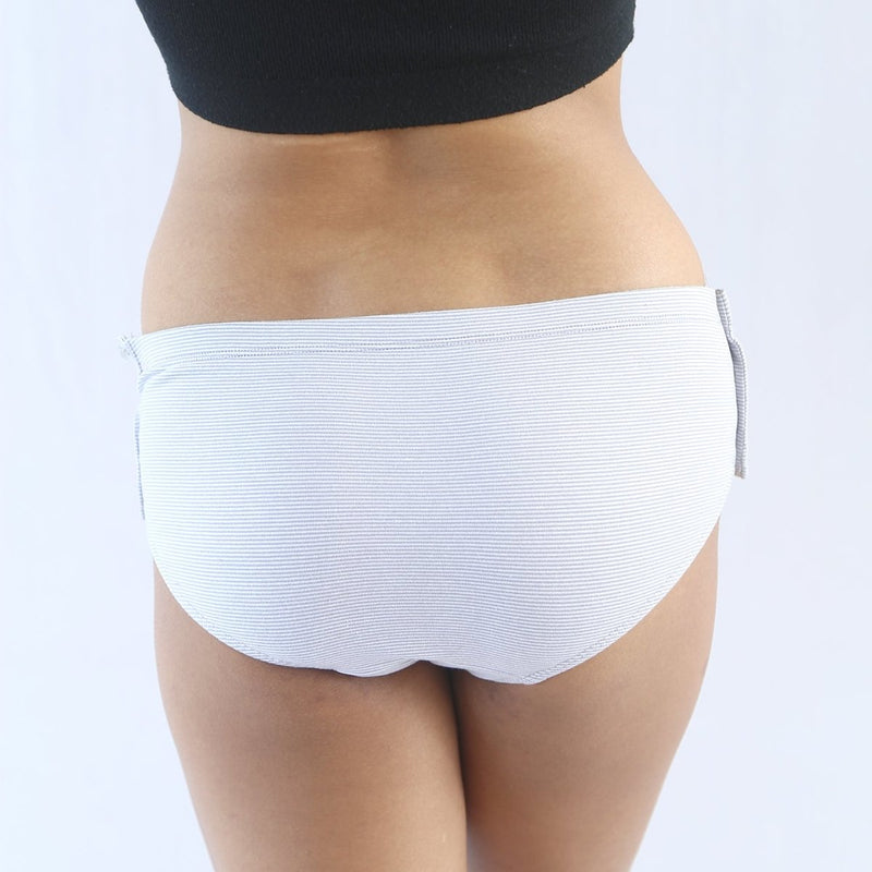 Buy Grey Stripe Adaptive Hipster | Shop Verified Sustainable Womens Underwear on Brown Living™