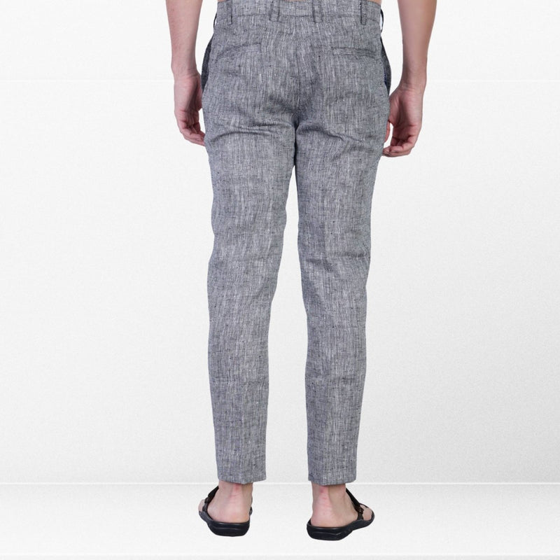Buy Grey Yarn Dyed Hemp Trousers - Subtle Texture for Modern Appeal | Shop Verified Sustainable Products on Brown Living