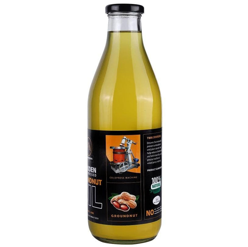 Buy Groundnut Oil - Wooden Cold Pressed | Shop Verified Sustainable Cooking Oils on Brown Living™