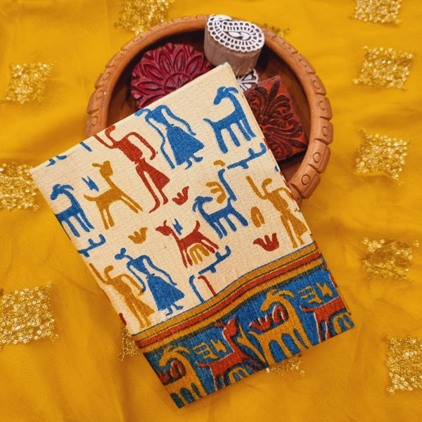 Buy Haathi Ghora - Upcycled Handloom Fabric Journal HardBound | Shop Verified Sustainable Notebooks & Notepads on Brown Living™