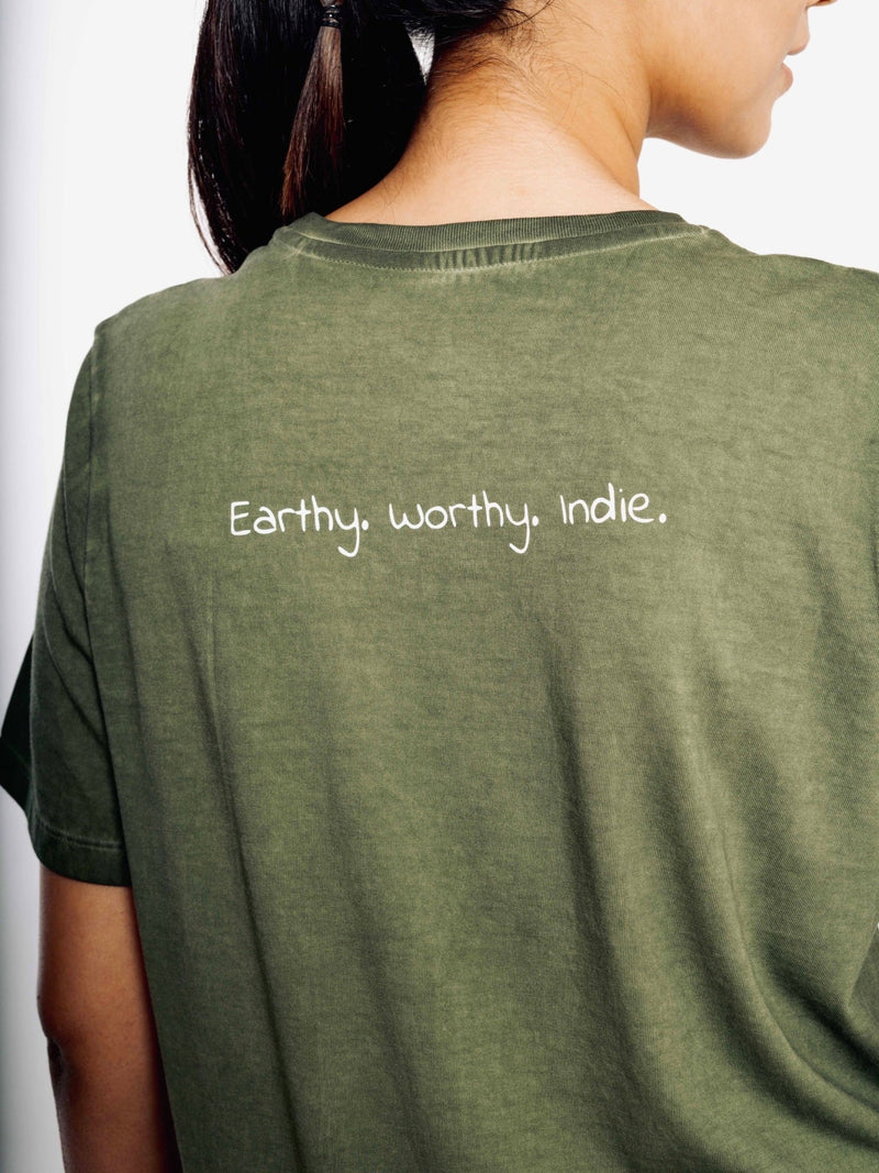 Habitat- 100% Organic Cotton Unisex Tee- Green | Verified Sustainable Womens T-Shirt on Brown Living™