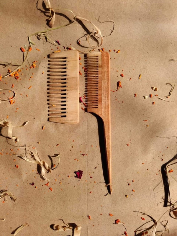 Buy Hair Care Combo | Neem Detangling Comb & Neem Tail Comb | Shop Verified Sustainable Products on Brown Living