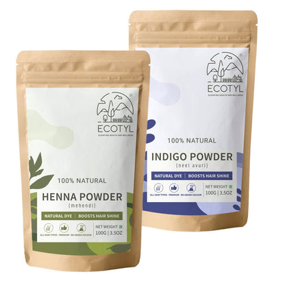 Hair Colour Combo - Henna Powder and Indigo Powder | 100g Each | Verified Sustainable by Brown Living™