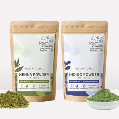 Hair Colour Combo - Henna Powder and Indigo Powder | 100g Each | Verified Sustainable by Brown Living™