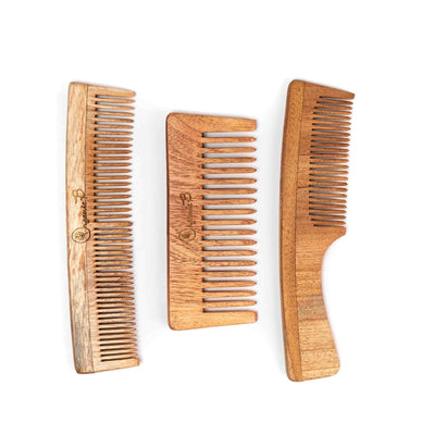 Hair Essential - Pack of 3 – Hair Comb on Brown Living™. SKU: neemcomb3. Img 2.