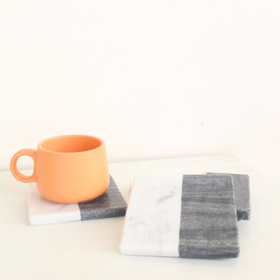 Half and Half Marble Coasters (Set of 4) – Table Decor on Brown Living™. SKU: TC0108. Img 3.