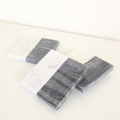 Half and Half Marble Coasters (Set of 4) | Verified Sustainable by Brown Living™