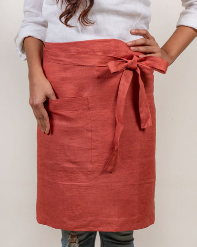 Half Apron in 100% Hemp – Kitchen Linens on Brown Living™. SKU: UC - 113 / HHA_L. Img 3.