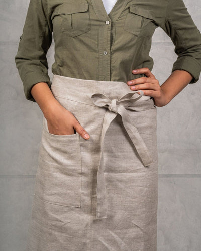 Half Apron in 100% Hemp – Kitchen Linens on Brown Living™. SKU: UC - 113 / HHA_L. Img 4.