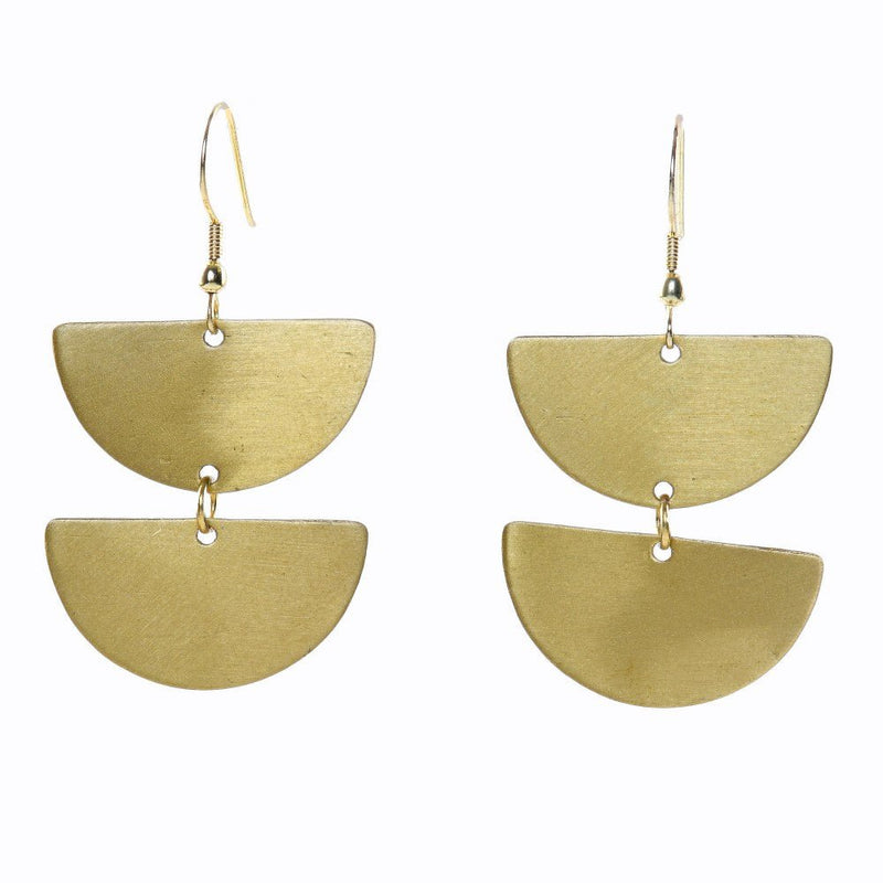 Buy Half Circle Brass Earrings | Shop Verified Sustainable Products on Brown Living