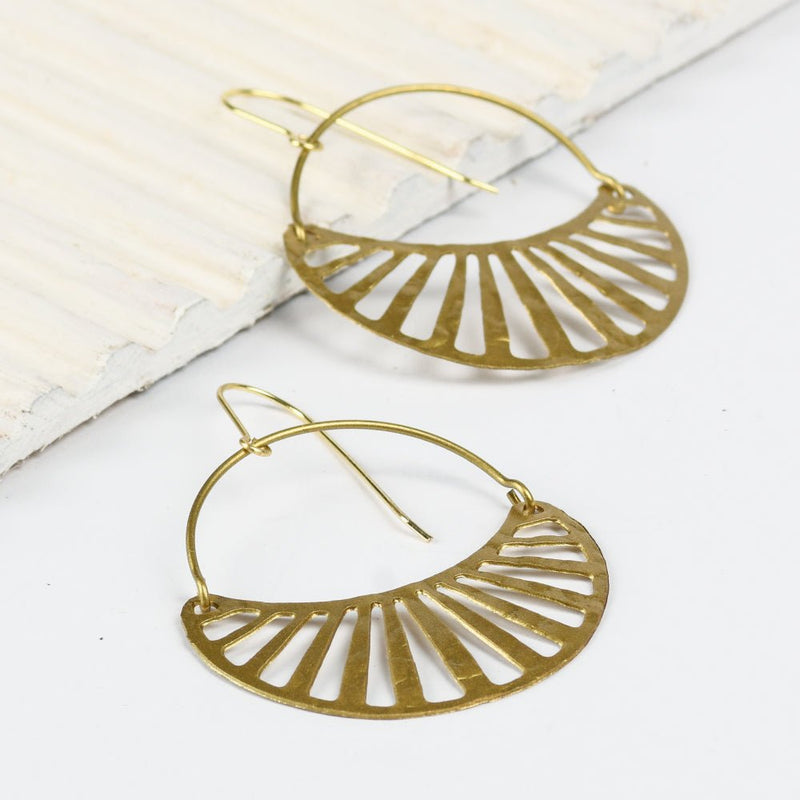 Buy Half Moon Brass Earrings | Shop Verified Sustainable Womens earrings on Brown Living™