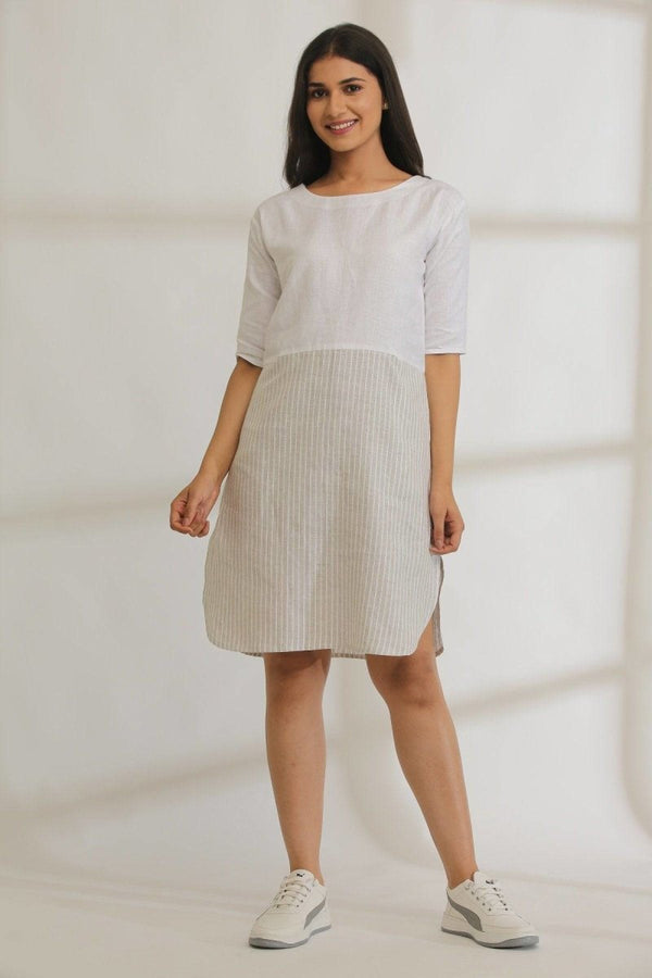 Buy Half-N-Half Striped Hemp Dress | Shop Verified Sustainable Womens Dress on Brown Living™