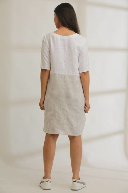 Half - N - Half Striped Hemp Dress | Verified Sustainable by Brown Living™