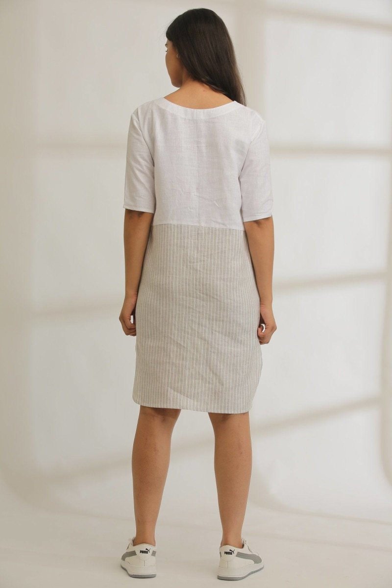 Half - N - Half Striped Hemp Dress | Verified Sustainable by Brown Living™