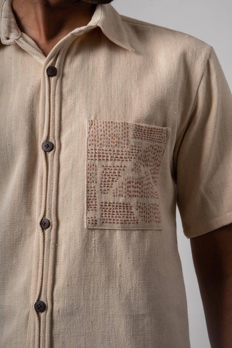 Buy Half Shirt Jacket | Khadi denim jacket | Shop Verified Sustainable Products on Brown Living