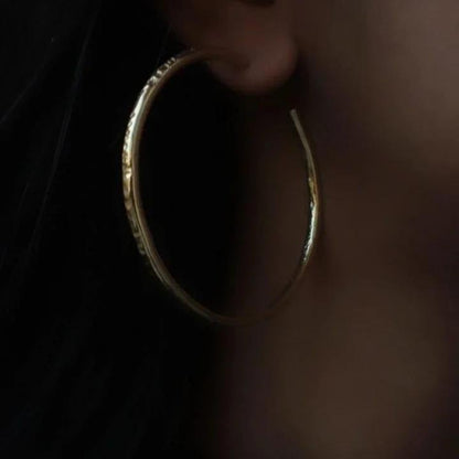 Hammered Big Hoops | Handcrafted in Brass | Verified Sustainable by Brown Living™