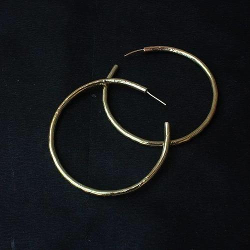 Buy Hammered Big Hoops | Handcrafted in brass | Shop Verified Sustainable Products on Brown Living