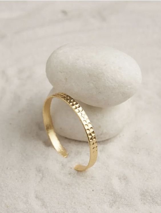 Hammered Gold Plated Brass Bangles | Verified Sustainable by Brown Living™