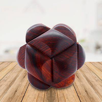 Handcrafted Wooden Jigsaw 3D Soccer Ball Brain Teaser Puzzle | Verified Sustainable by Brown Living™