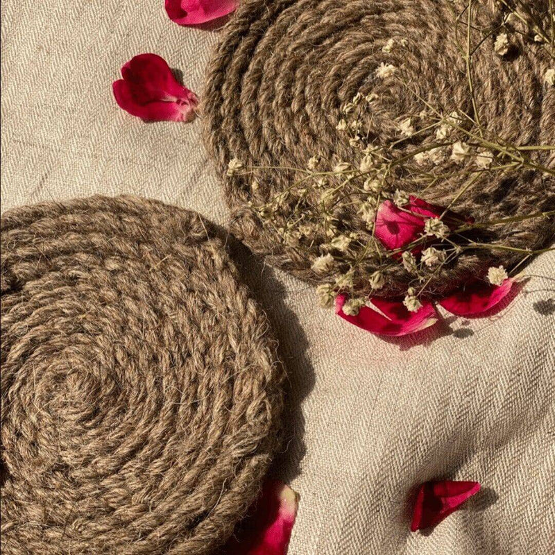 Buy Hand Knitted Coasters Pure Himalayan Wool | Shop Verified Sustainable Products on Brown Living