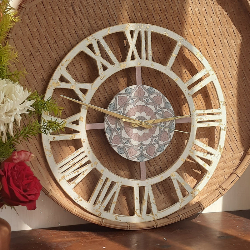 Hand Painted Intricate Wall Clock - Pastel | Verified Sustainable Home Decor on Brown Living™
