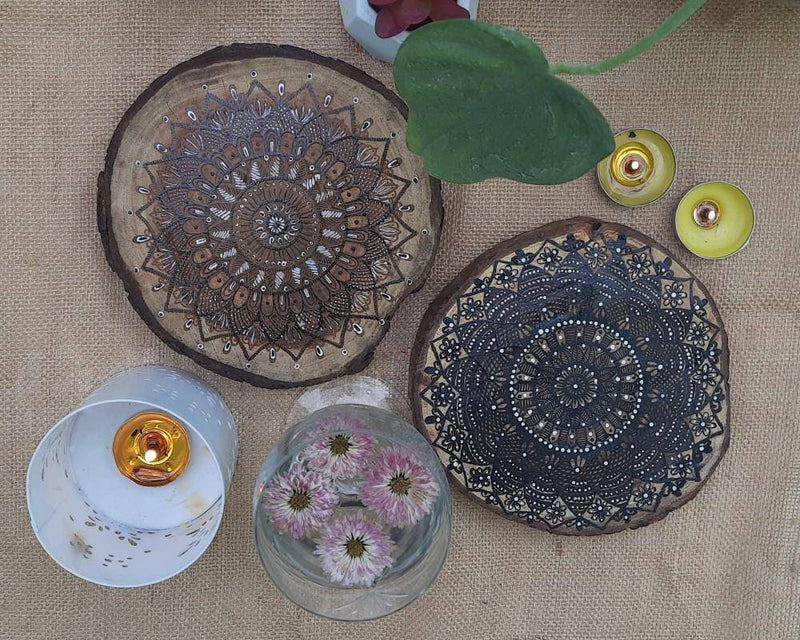 Buy Hand-Painted Mandala Wall Plates - Set of 3 | Shop Verified Sustainable Wall Decor on Brown Living™