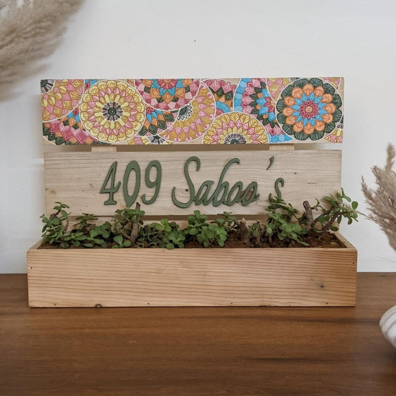 Buy Hand Painted Nameplate With Planter | Shop Verified Sustainable Products on Brown Living