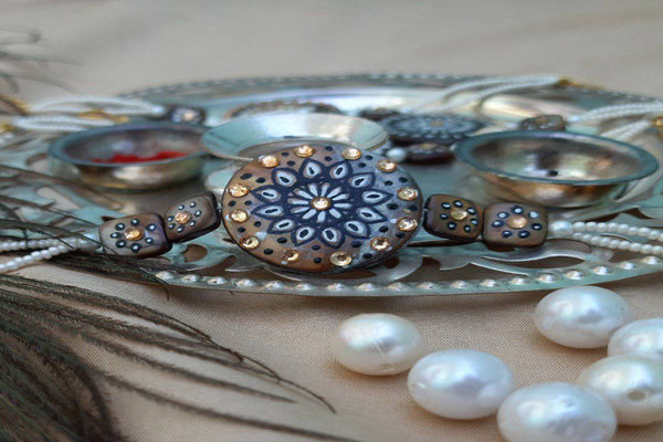 Buy Hand painted pearl shell rakhi | Shop Verified Sustainable Rakhi on Brown Living™