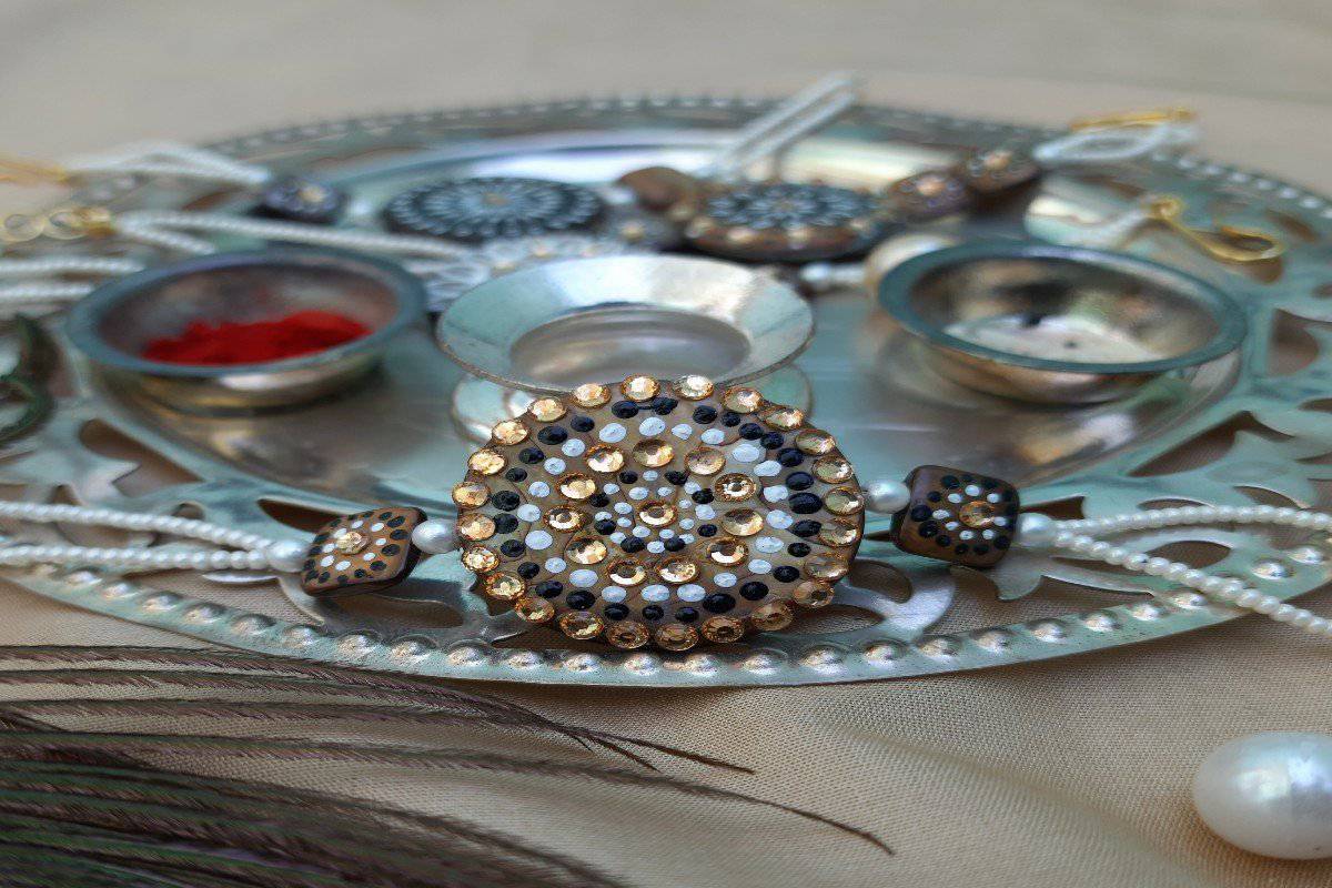 Hand painted pearl shell rakhi | Verified Sustainable by Brown Living™