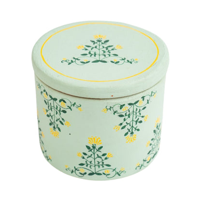 Hand Painted Terracotta Candle with Lid | Verified Sustainable by Brown Living™